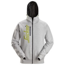 2846 Sudaderas con cremallera y capucha color gris jaspeado