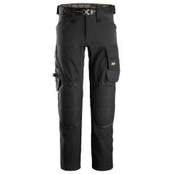 6593 Pantalones lasrgos de trabajo elásticos Rodilleras Capsulized? AllroundWork color negro