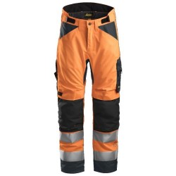 6639 Pantalones largos de trabajo aislantes 37.5® de alta visibiidad clase 2 AllroundWork naranja/ gris acero