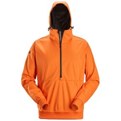 8400 Chaqueta cortavientos elástica FlexiWork naranja con capucha y media cremallera